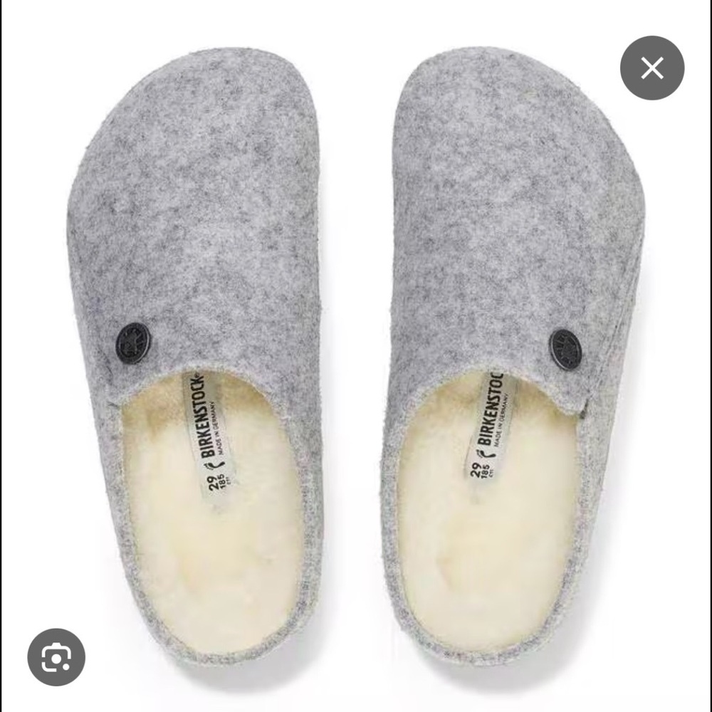 Birkenstock Zermatt Shearling Gray Wool Slippers